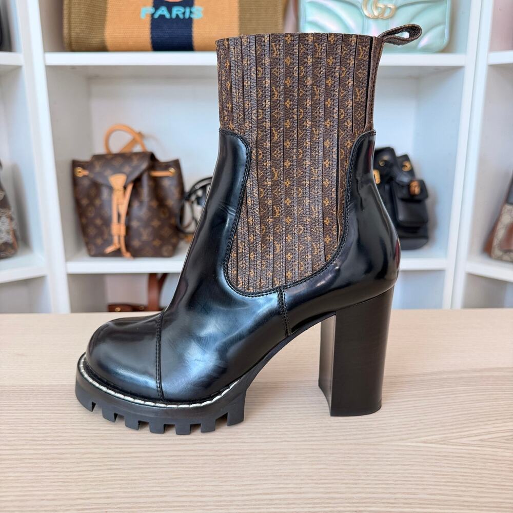 Louis Vuitton Monogram Ankle Boots Smooth Leather Size 37.5 EU / 7.5 US - Picture 10 of 14